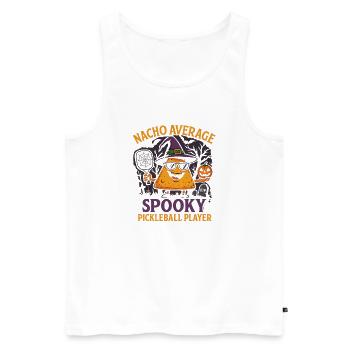 Nacho Average Spooky Pickleball Design - Men's Premium Organic Tank Top - white - Front - AI Model Male 178 light (178cm)