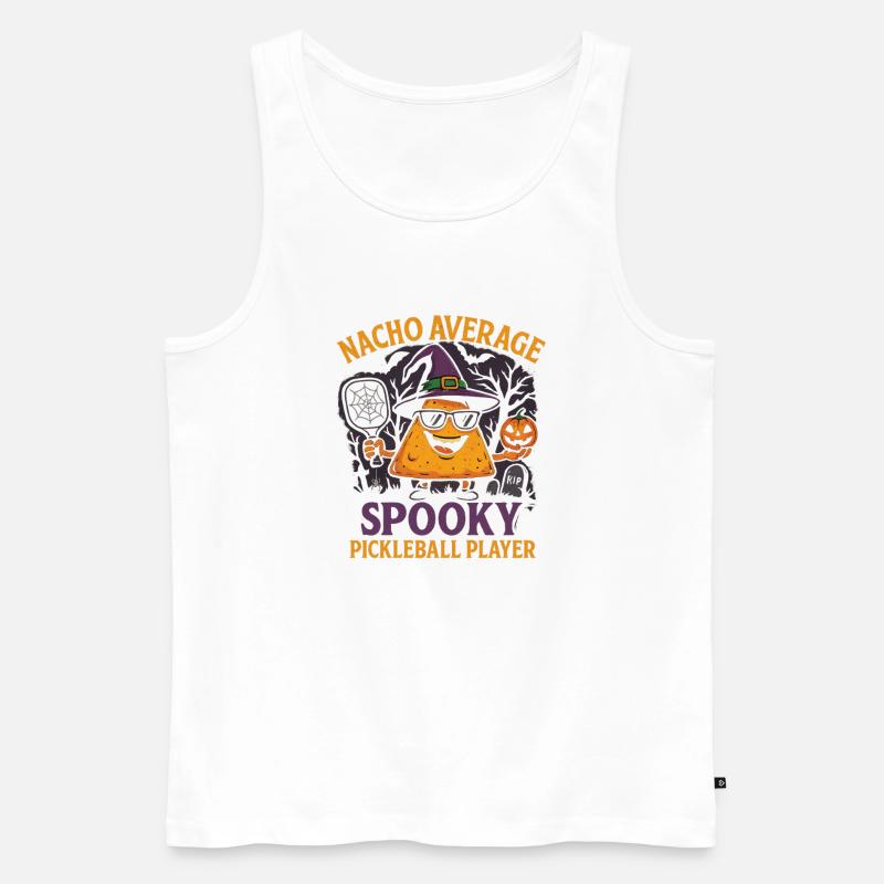 Nacho Average Spooky Pickleball Design - Männer Premium Bio Tank Top - Weiß