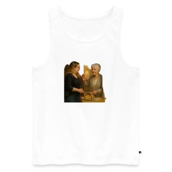 Friendly neighborhood scene - Men's Premium Organic Tank Top - white - Front - Michal (187cm)