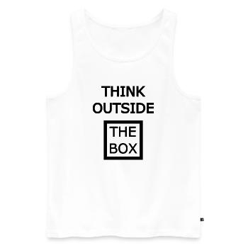 Think Outside The Box - Männer Premium Bio Tank Top - Weiß - Vorne - Michal (187cm)