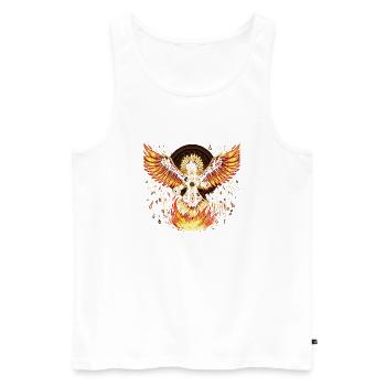 Phoenix Warrior with Flame Wings Aztecs - Men's Premium Organic Tank Top - white - Front - AI Model Male 178 light (178cm)