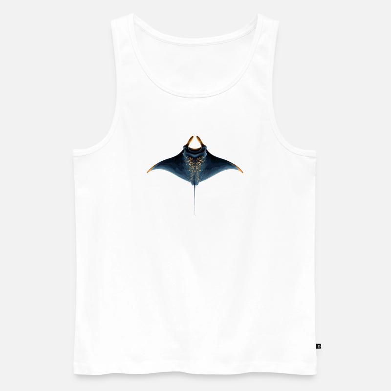 Manta Ray, Devil Ray, Stingray, Diver - Men's Premium Organic Tank Top - white