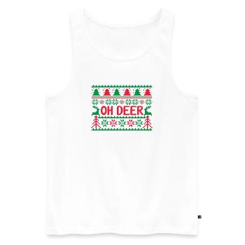 Ugly Sweater - Oh Deer - Men's Premium Organic Tank Top - white - Front - AI Model Male 178 light (178cm)