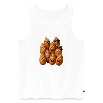 Laughing potato troupe - Men's Premium Organic Tank Top - white - Front - Michal (187cm)