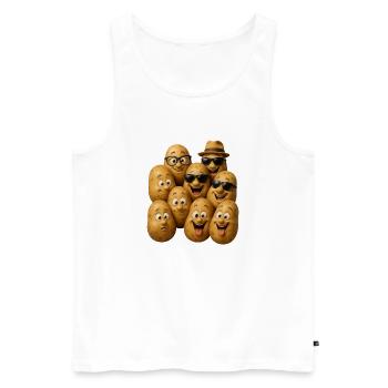 Lachende Kartoffeln mit Stil - Männer Premium Bio Tank Top - Weiß - Vorne - Michal (187cm)