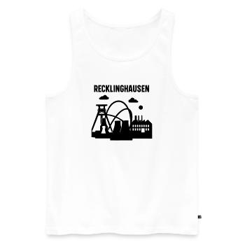 Recklinghausen Silhouette - Männer Premium Bio Tank Top - Weiß - Vorne - Michal (187cm)