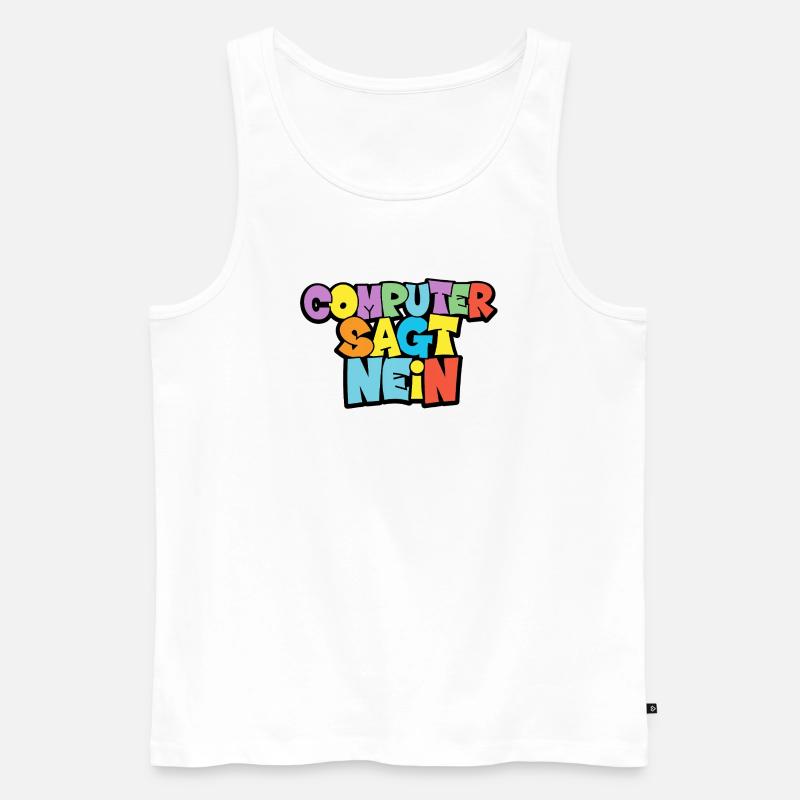Bunte Computer Sagt Nein Grafik - Männer Premium Bio Tank Top - Weiß