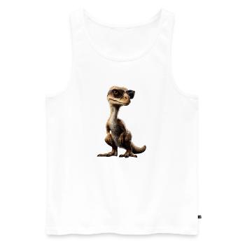 Raptor Vélociraptor Dinosaure Dino Raptors - Débardeur bio Premium Homme - blanc - Devant - AI Model Male 178 light (178cm)