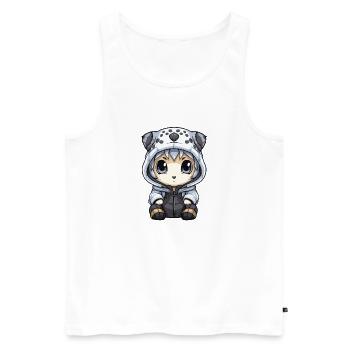 Bébé léopard des neiges léopard d’hiver - Débardeur bio Premium Homme - blanc - Devant - Michal (187cm)