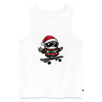Eule Weihnachten Lustig - Männer Premium Bio Tank Top - Weiß - Vorne - Michal (187cm)