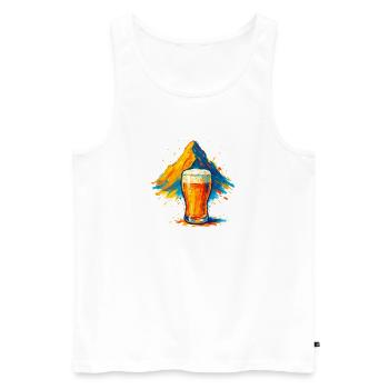 Beer Summit Color Explosion - Men's Premium Organic Tank Top - white - Front - AI Model Male 178 light (178cm)