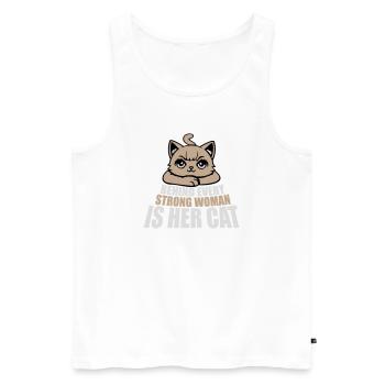 Behind Every Strong Woman Is Her Cat Spruch Katze - Men's Premium Organic Tank Top - white - Front - Michal (187cm)