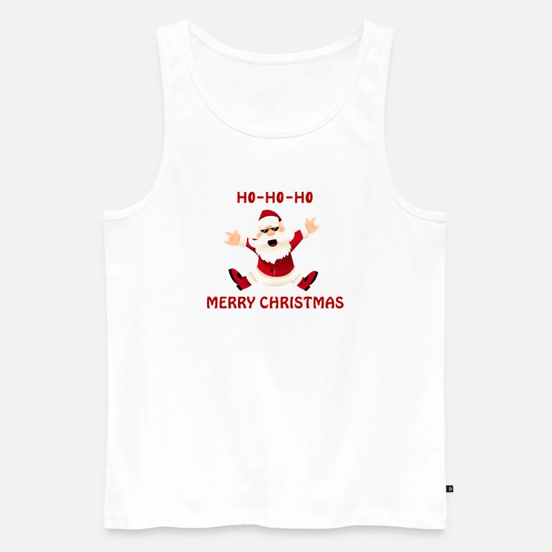 Fröhlicher springender Santa - Männer Premium Bio Tank Top - Weiß