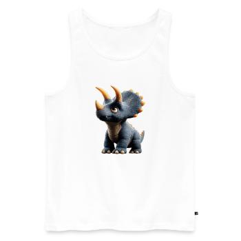 Triceratops Dinosaure Dinos Triceratops Dino - Débardeur bio Premium Homme - blanc - Devant - Michal (187cm)