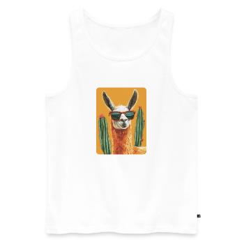 lama - Men's Premium Organic Tank Top - white - Front - AI Model Male 178 light (178cm)