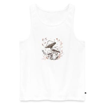Pilz, Pilzsammler, Pflücken - Männer Premium Bio Tank Top - Weiß - Vorne - AI Model Male 178 light (178cm)
