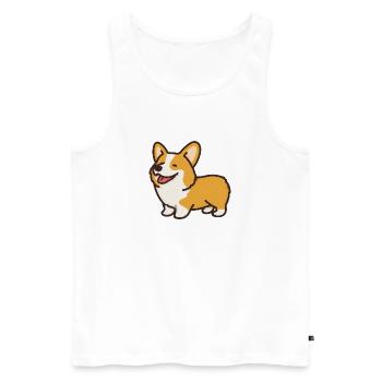 corgi - Men's Premium Organic Tank Top - white - Front - AI Model Male 178 light (178cm)