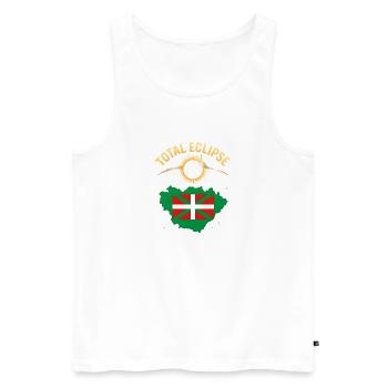 Total Solar Eclipse Bilbao 2026 - Men's Premium Organic Tank Top - white - Front - AI Model Male 178 light (178cm)