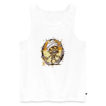 Mumie im Splatter-Look - Männer Premium Bio Tank Top - Weiß - Vorne - Michal (187cm)