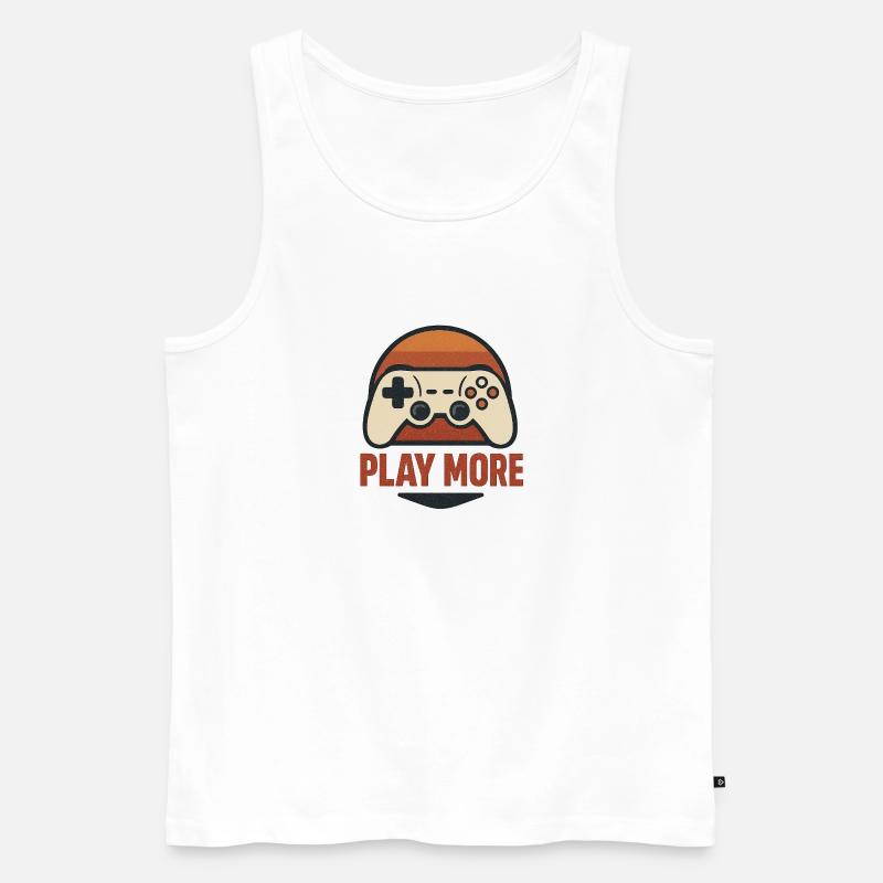 Retro Controller Motiv  - Männer Premium Bio Tank Top - Weiß