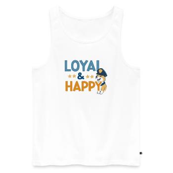 Loyal & Happy Chien Policier - Débardeur bio Premium Homme - blanc - Devant - AI Model Male 178 light (178cm)
