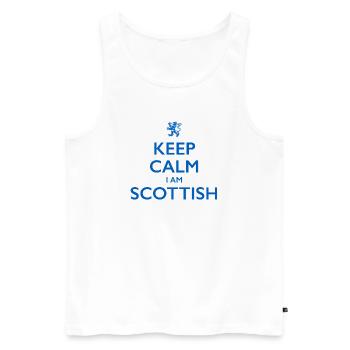 Scottish Scot, Écosse - Débardeur bio Premium Homme - blanc - Devant - AI Model Male 178 light (178cm)