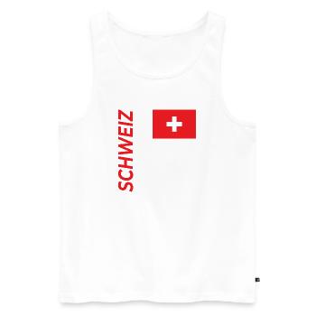 Lauterbrunnen - Männer Premium Bio Tank Top - Weiß - Vorne - Michal (187cm)