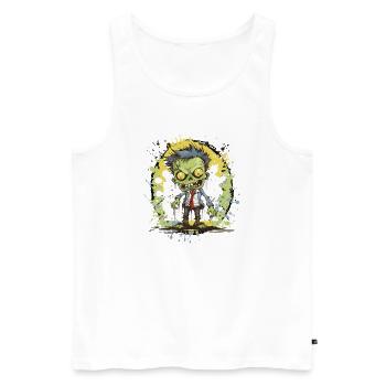 Zombie Comic Splatter - Männer Premium Bio Tank Top - Weiß - Vorne - Michal (187cm)