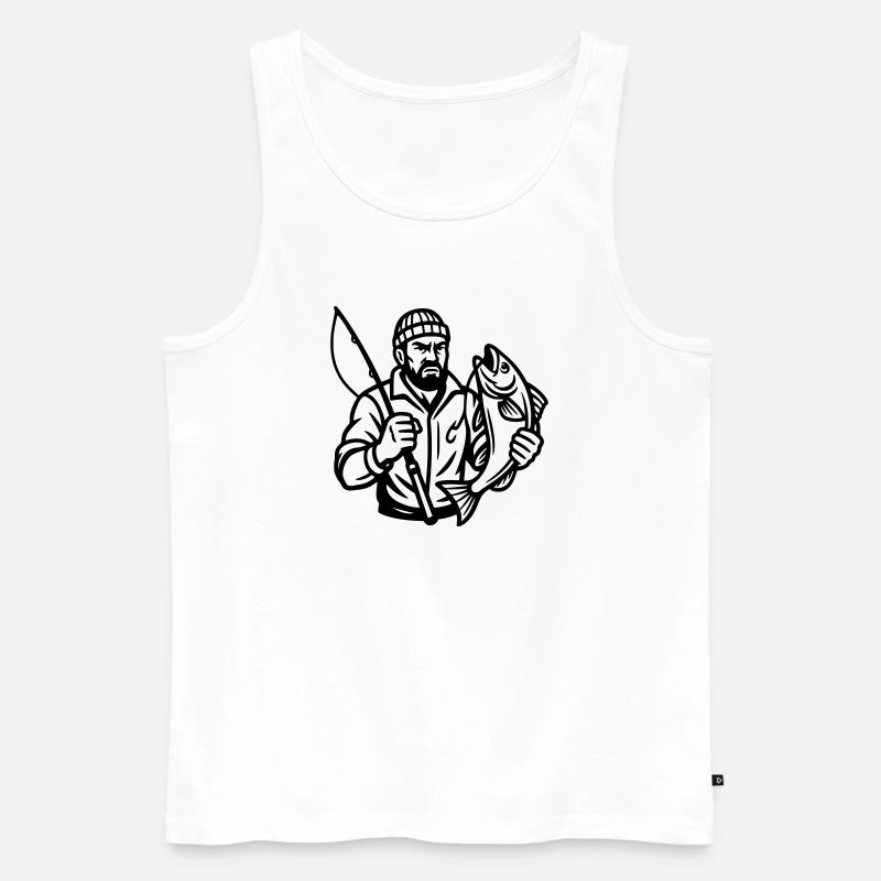 Angler - Männer Premium Bio Tank Top - Weiß