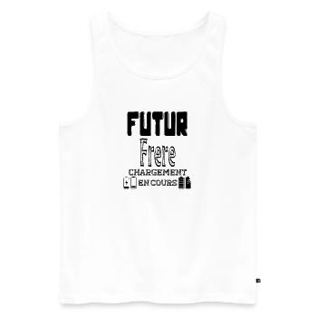 Future Brother Loading In Progress - Men's Premium Organic Tank Top - white - Front - AI Model Male 178 light (178cm)