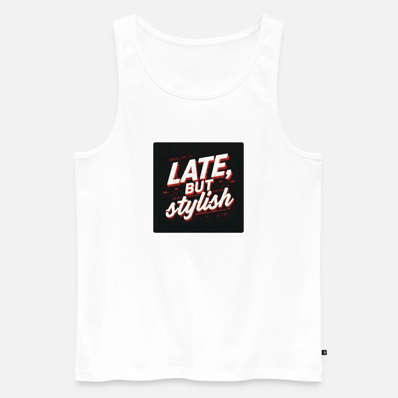 Spätes, aber stilvolles Retro-Skript - Männer Premium Bio Tank Top - Weiß