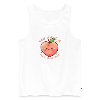 Kawaii Peach Heart Love Greeting - Men's Premium Organic Tank Top - white - Front - AI Model Male 178 light (178cm)