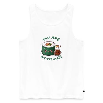 Du bist mein Seelenverwandter - Männer Premium Bio Tank Top - Weiß - Vorne - AI Model Male 178 light (178cm)