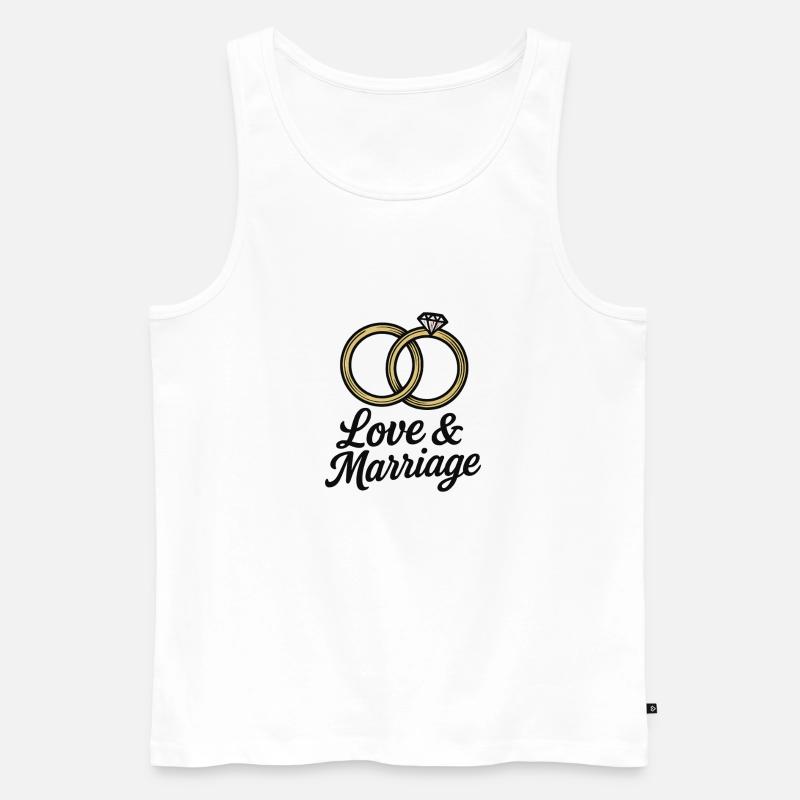 Liebe & Ehe Trauringe - Liebe & Ehe - Männer Premium Bio Tank Top - Weiß