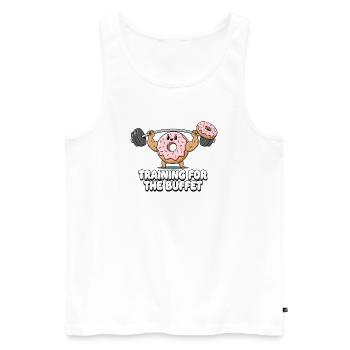 Donut Strength Training Humor - Men's Premium Organic Tank Top - white - Front - Michal (187cm)