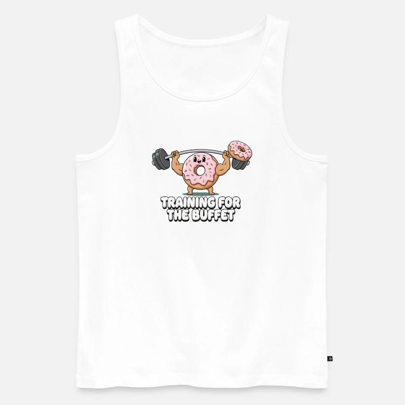 Donut Krafttraining Humor - Männer Premium Bio Tank Top - Weiß