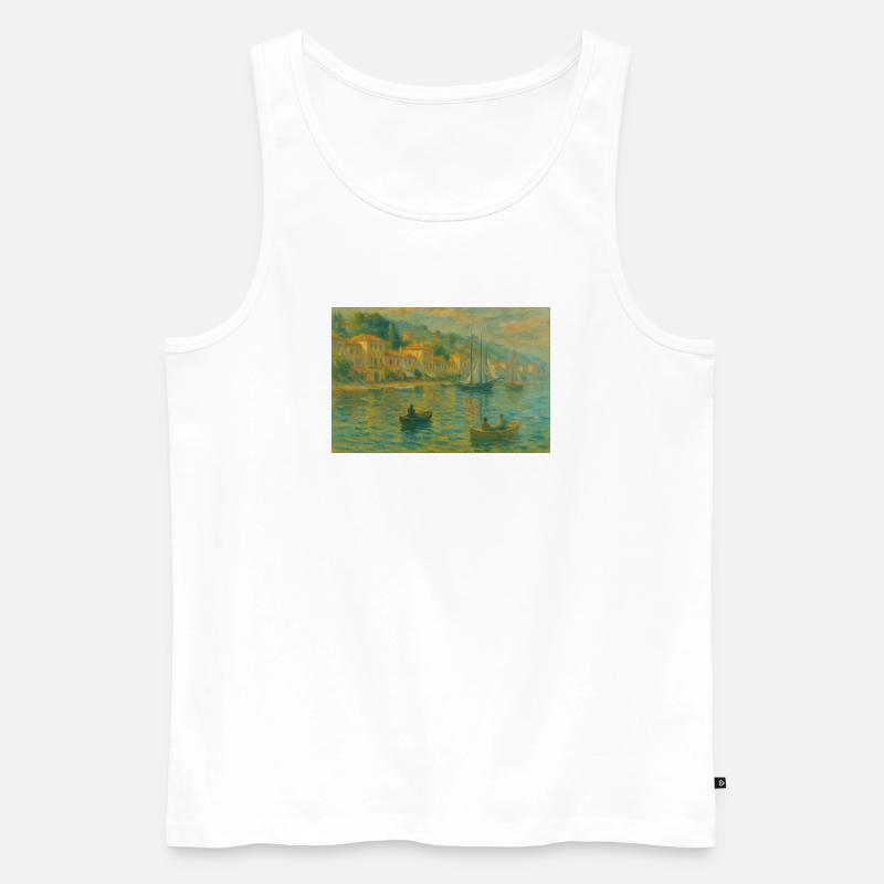 Hafenimpression Abendlicht - Männer Premium Bio Tank Top - Weiß