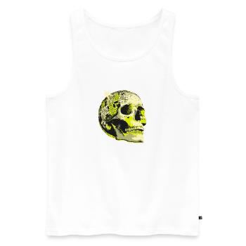 Neon Skull Disco Ball - Men's Premium Organic Tank Top - white - Front - AI Model Male 178 light (178cm)