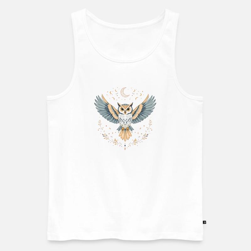 Boho Eule - Männer Premium Bio Tank Top - Weiß