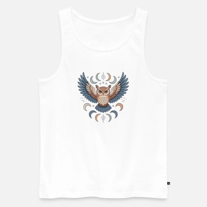 Boho Eule - Männer Premium Bio Tank Top - Weiß