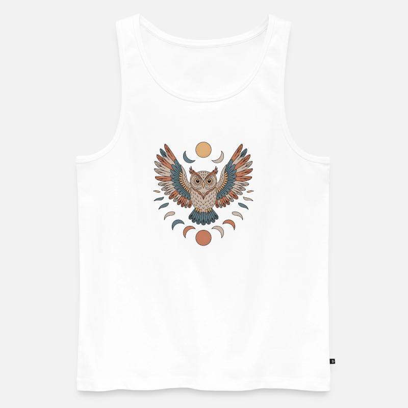 Boho Eule - Männer Premium Bio Tank Top - Weiß