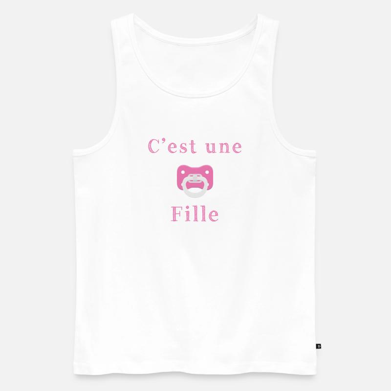Geburt - es ist ein Mädchen - Männer Premium Bio Tank Top - Weiß