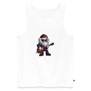 Santa Claus Guitar Santa - Men's Premium Organic Tank Top - white - Front - Michal (187cm)