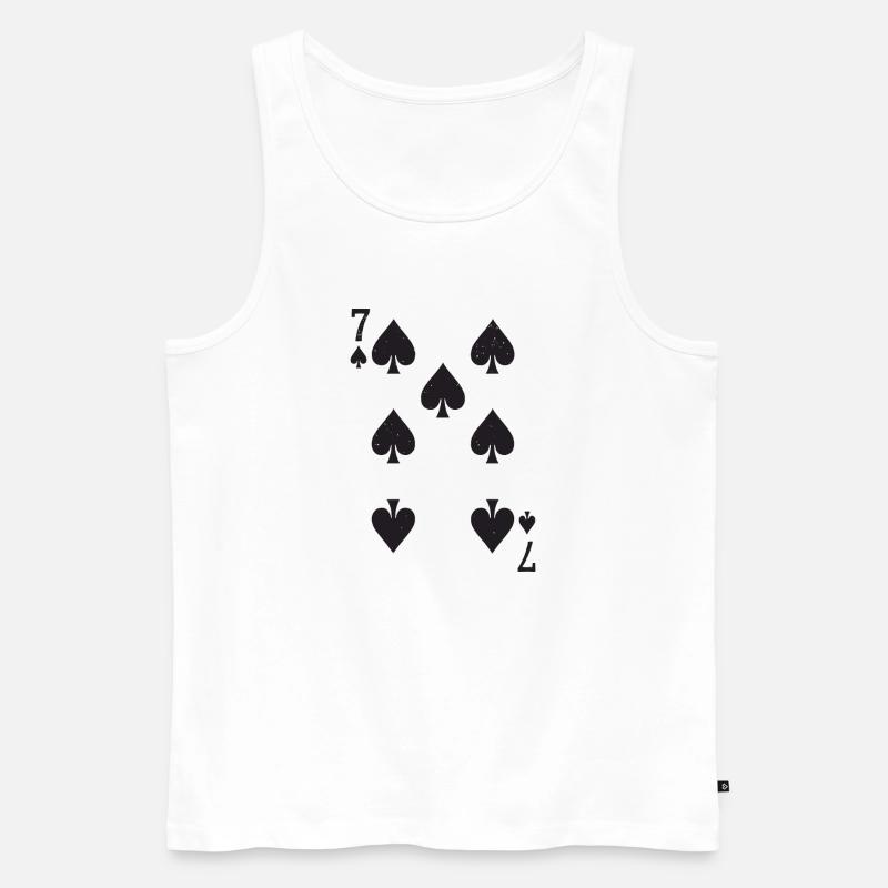 Sieben Spades Hearts Muster Pik - Männer Premium Bio Tank Top - Weiß