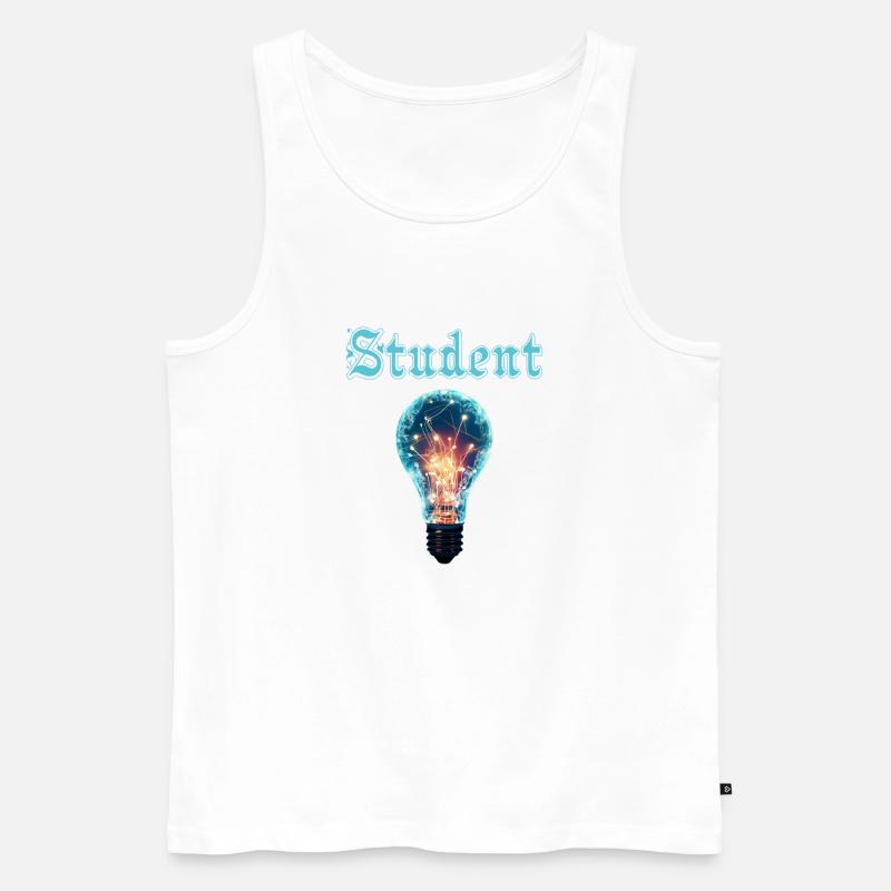 Student Design – Glühbirne Energie & Inspiration - Männer Premium Bio Tank Top - Weiß