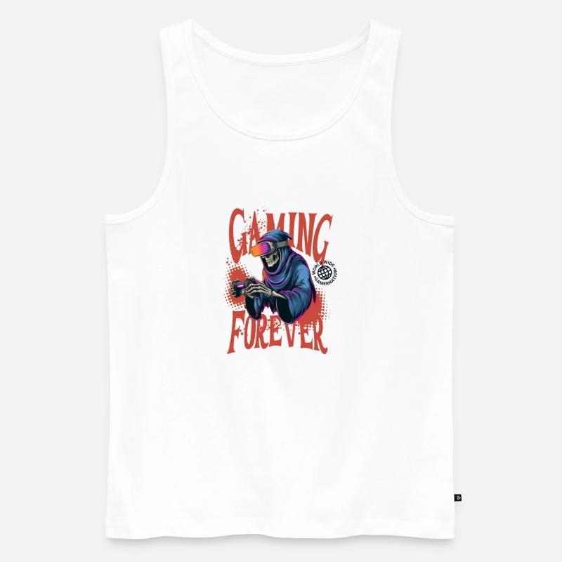 Gaming Forever – Reaper Edition - Männer Premium Bio Tank Top - Weiß