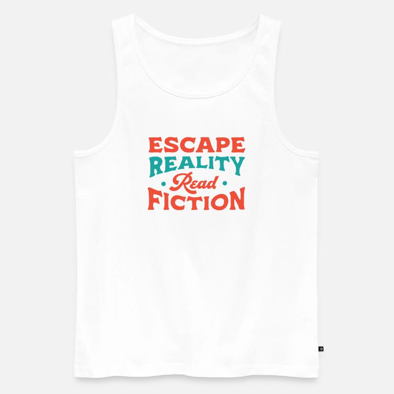 Échapper à la réalité Lire de la fiction - Débardeur bio Premium Homme - blanc