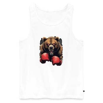 boxing - Men's Premium Organic Tank Top - white - Front - AI Model Male 178 light (178cm)