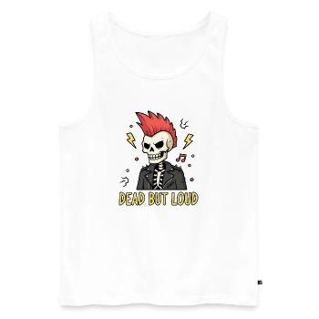 Dead but loud punk skeleton - Men's Premium Organic Tank Top - white - Front - AI Model Male 178 light (178cm)