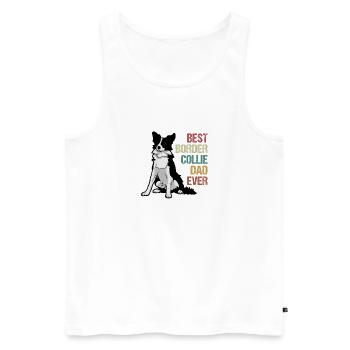 Border Collie Schäferhund Eigensinnig Lustig Hüten - Männer Premium Bio Tank Top - Weiß - Vorne - AI Model Male 178 light (178cm)